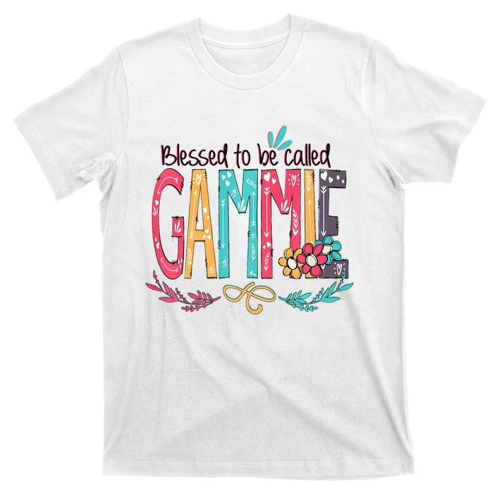 Blessed To Be Called Gammie Colorful Grandma T-Shirt