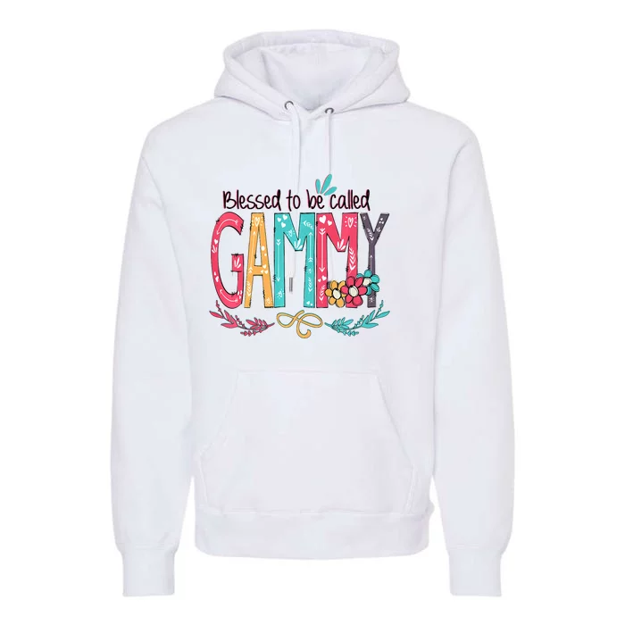 Blessed To Be Called Gammy Colorful Grandma Premium Hoodie