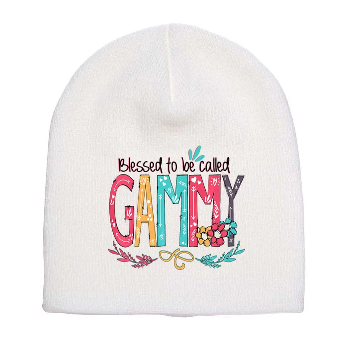 Blessed To Be Called Gammy Colorful Grandma Short Acrylic Beanie