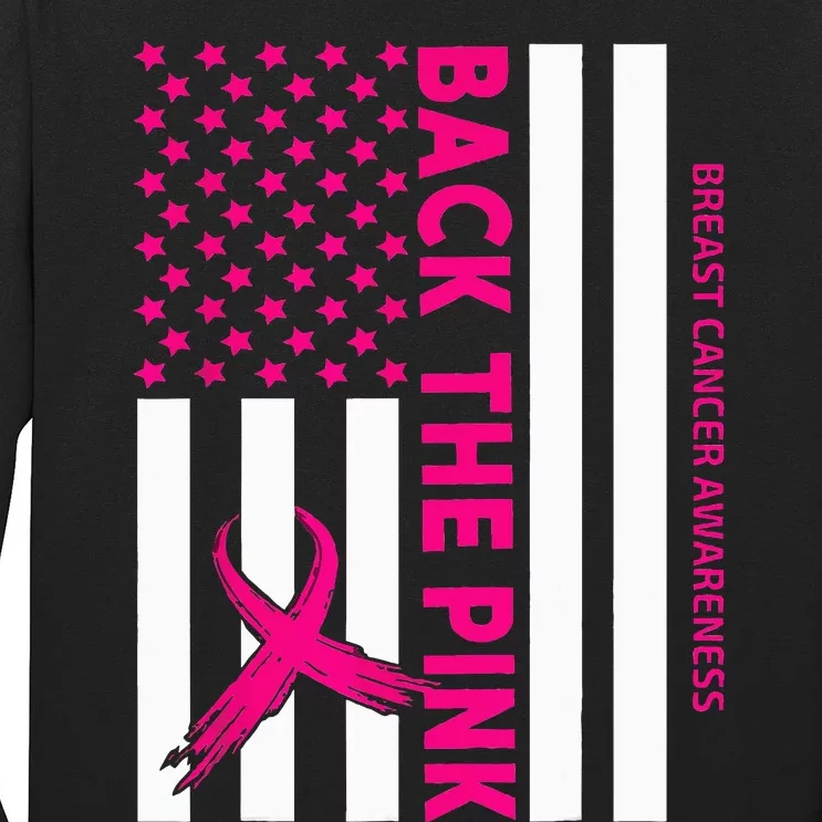 Back The Breast Cancer Awareness Flag Long Sleeve Shirt