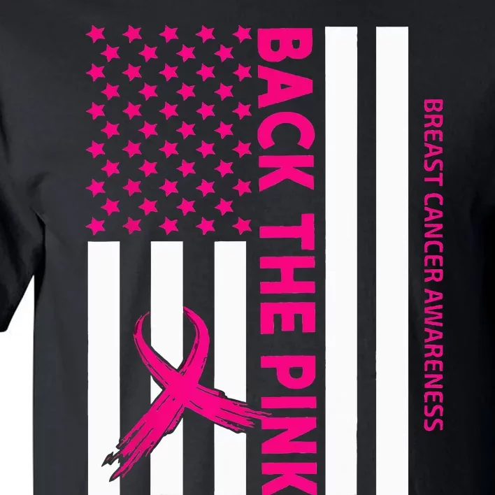 Back The Breast Cancer Awareness Flag Tall T-Shirt