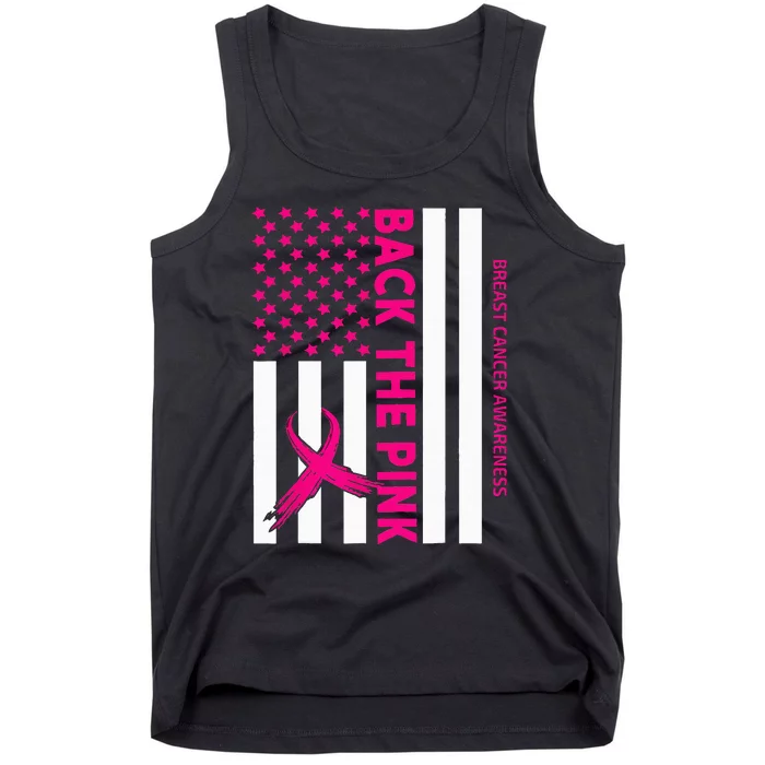 Back The Breast Cancer Awareness Flag Tank Top