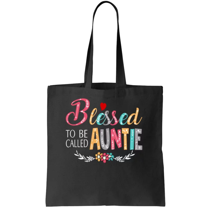 Blessed To Be Called Auntie Colorful Art MotherS Day Tote Bag