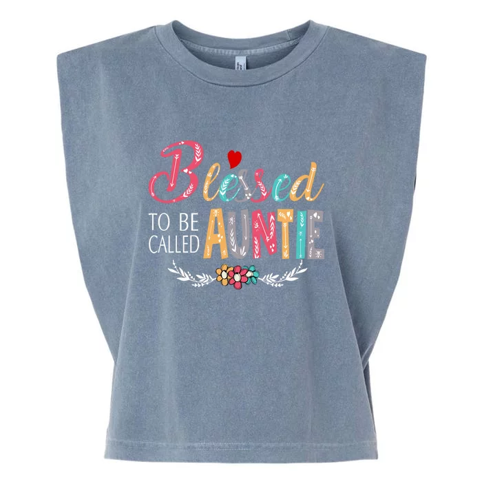 Blessed To Be Called Auntie Colorful Art MotherS Day Garment-Dyed Women's Muscle Tee