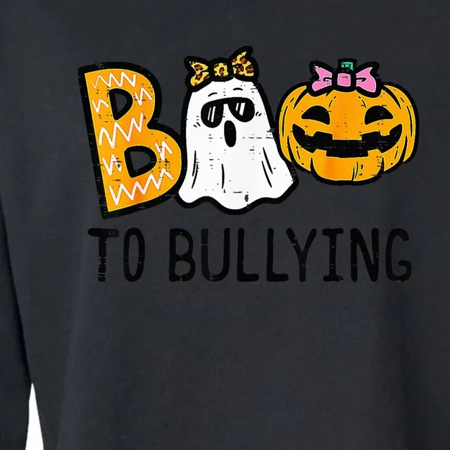 Boo To Bullying Ghost Pumpkin Orange Anti Bully Unity Day Cropped Pullover Crew