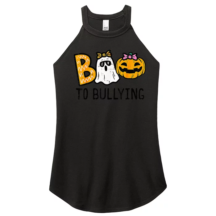 Boo To Bullying Ghost Pumpkin Orange Anti Bully Unity Day Women’s Perfect Tri Rocker Tank