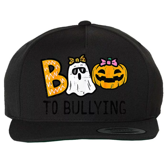 Boo To Bullying Ghost Pumpkin Orange Anti Bully Unity Day Wool Snapback Cap