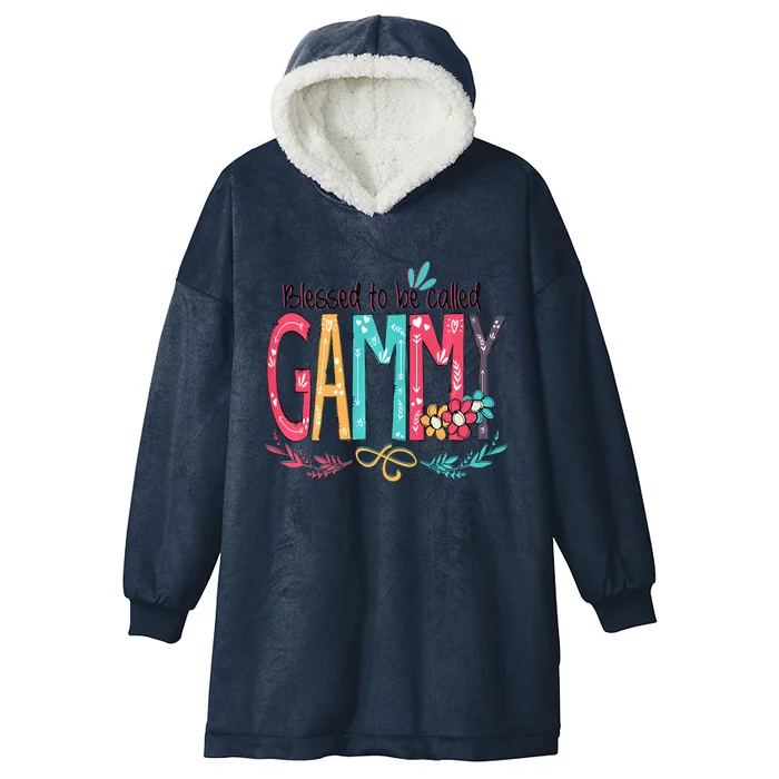 Blessed To Be Called Gammy Colorful Grandma Hooded Wearable Blanket