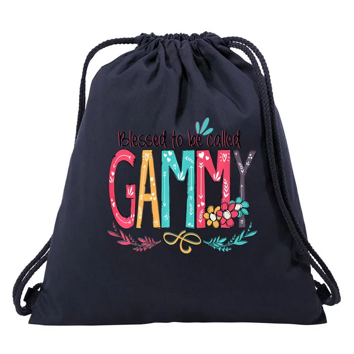 Blessed To Be Called Gammy Colorful Grandma Drawstring Bag