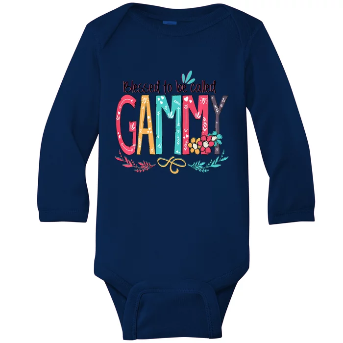 Blessed To Be Called Gammy Colorful Grandma Baby Long Sleeve Bodysuit