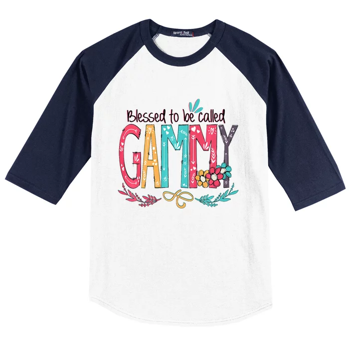 Blessed To Be Called Gammy Colorful Grandma Baseball Sleeve Shirt