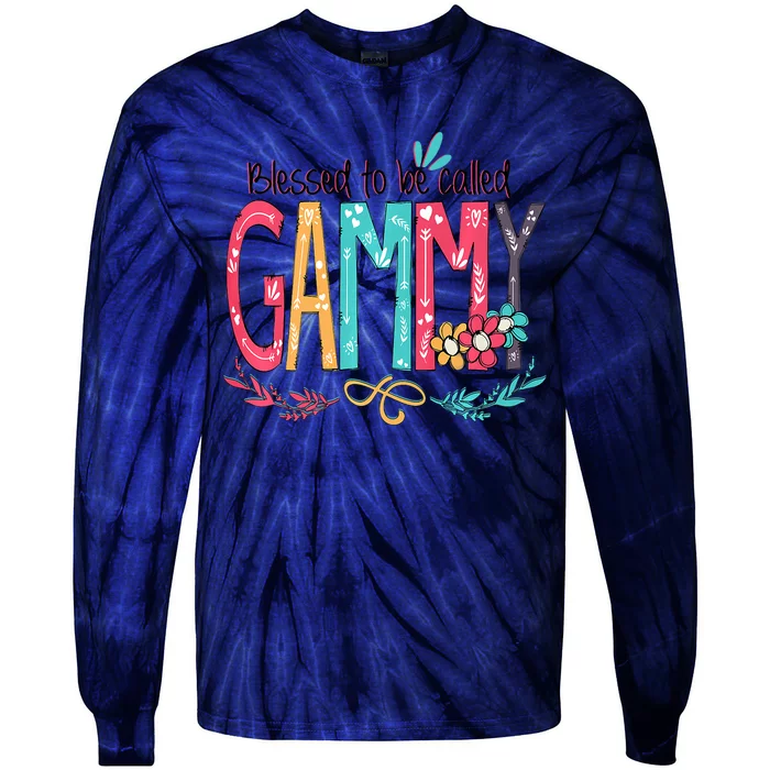 Blessed To Be Called Gammy Colorful Grandma Tie-Dye Long Sleeve Shirt