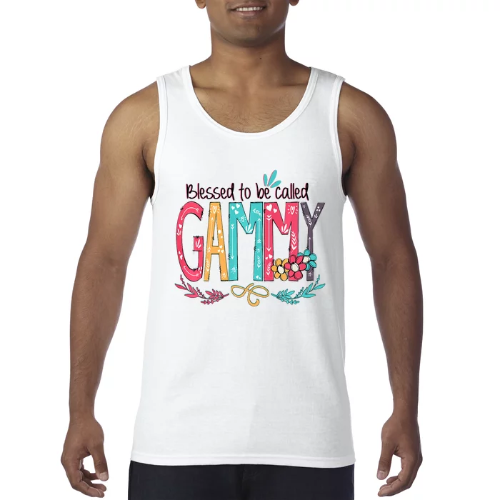 Blessed To Be Called Gammy Colorful Grandma Tank Top