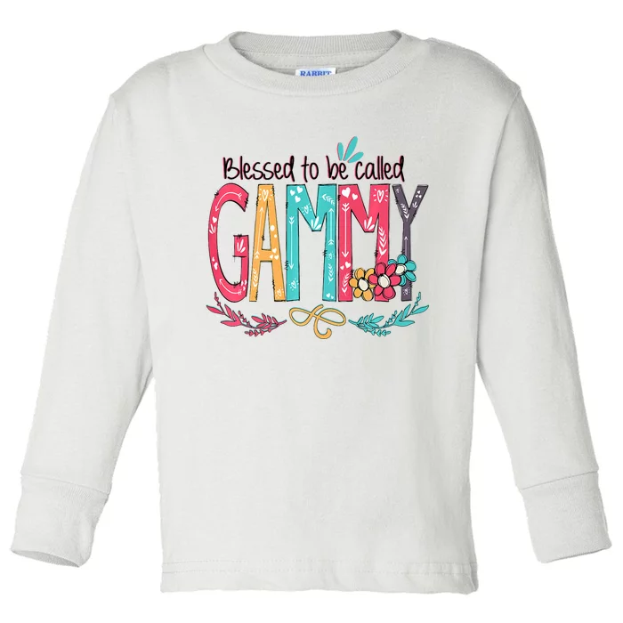 Blessed To Be Called Gammy Colorful Grandma Toddler Long Sleeve Shirt