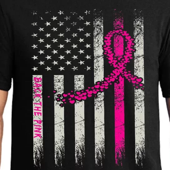 Back The Breast Cancer Awareness Flag Pajama Set