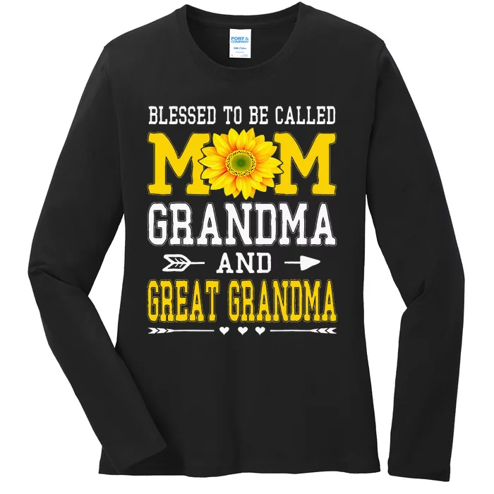 Blessed To Be Called Mom Grandma Great Grandma MotherS Day Ladies Long Sleeve Shirt