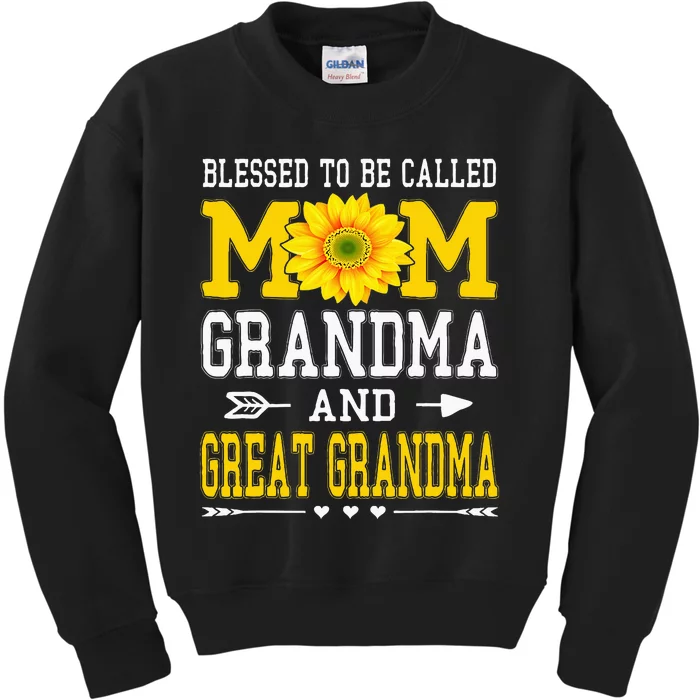 Blessed To Be Called Mom Grandma Great Grandma MotherS Day Kids Sweatshirt