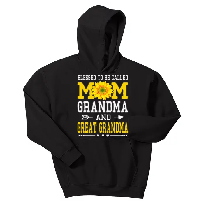 Blessed To Be Called Mom Grandma Great Grandma MotherS Day Kids Hoodie