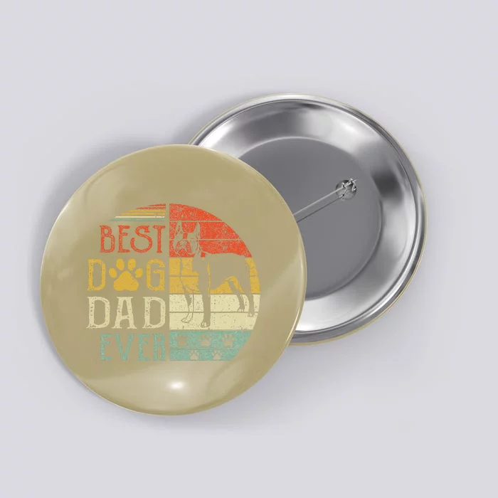 Boston Terrier Best Dog Dad Ever Vintage FatherS Day Retro Button