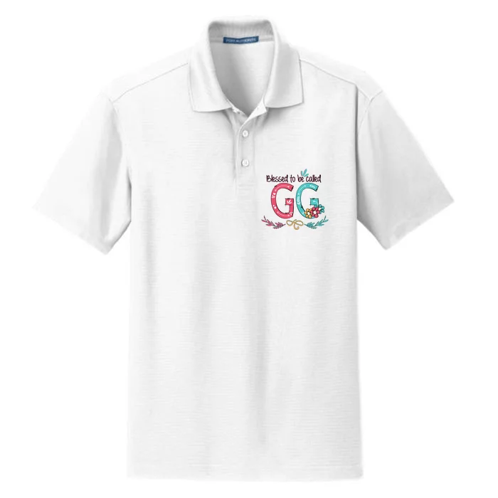 Blessed To Be Called Gg Colorful Grandma Dry Zone Grid Performance Polo