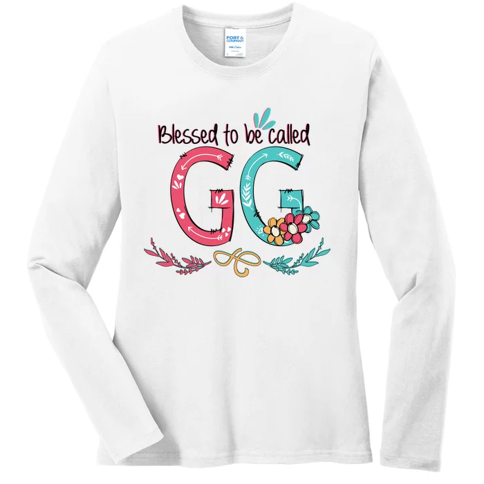 Blessed To Be Called Gg Colorful Grandma Ladies Long Sleeve Shirt