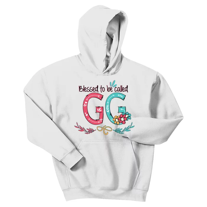 Blessed To Be Called Gg Colorful Grandma Kids Hoodie