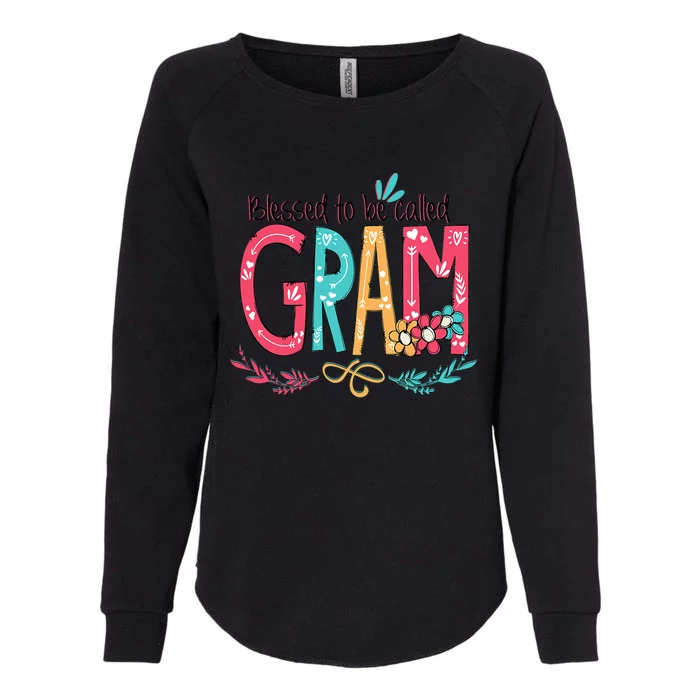 Blessed To Be Called Gram Colorful Grandma Womens California Wash Sweatshirt