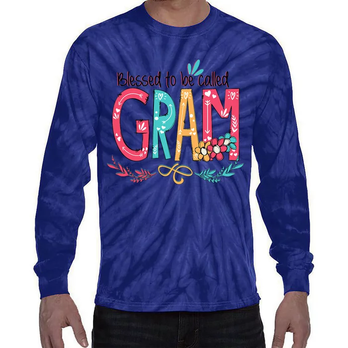 Blessed To Be Called Gram Colorful Grandma Tie-Dye Long Sleeve Shirt