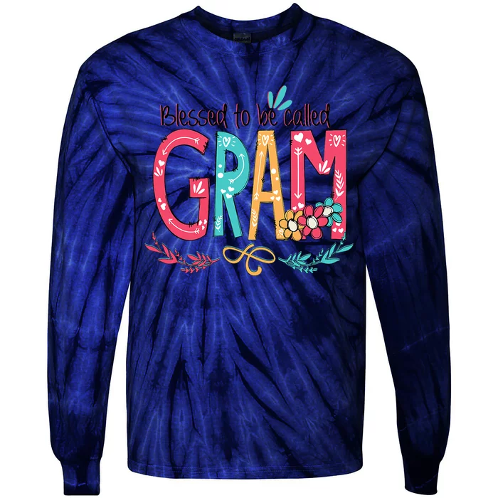 Blessed To Be Called Gram Colorful Grandma Tie-Dye Long Sleeve Shirt