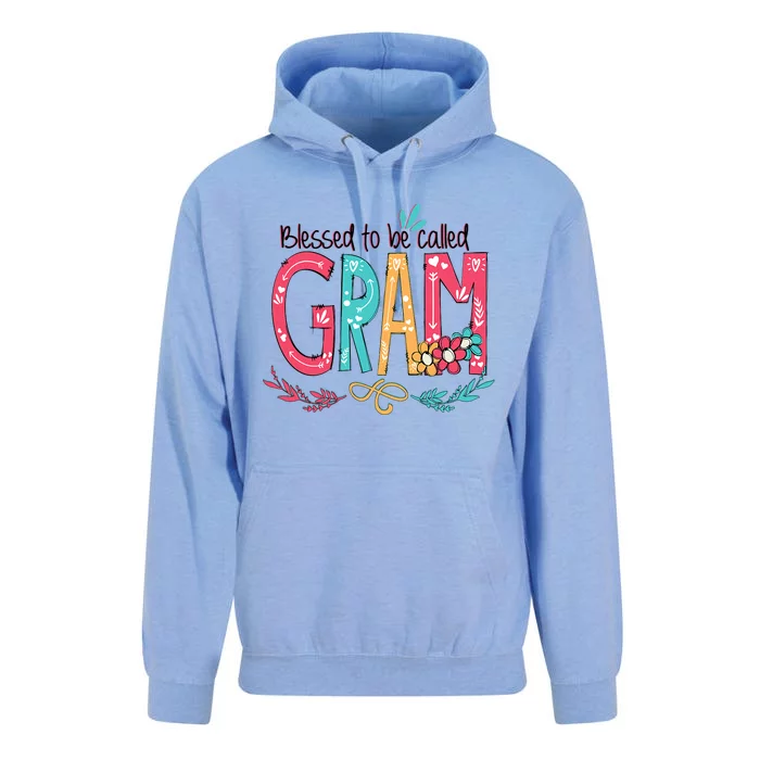 Blessed To Be Called Gram Colorful Grandma Unisex Surf Hoodie