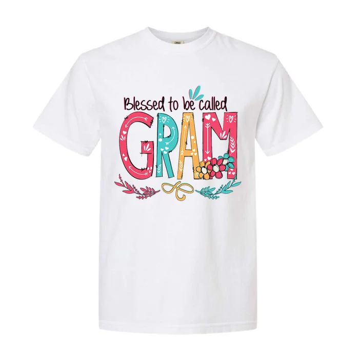 Blessed To Be Called Gram Colorful Grandma Garment-Dyed Heavyweight T-Shirt