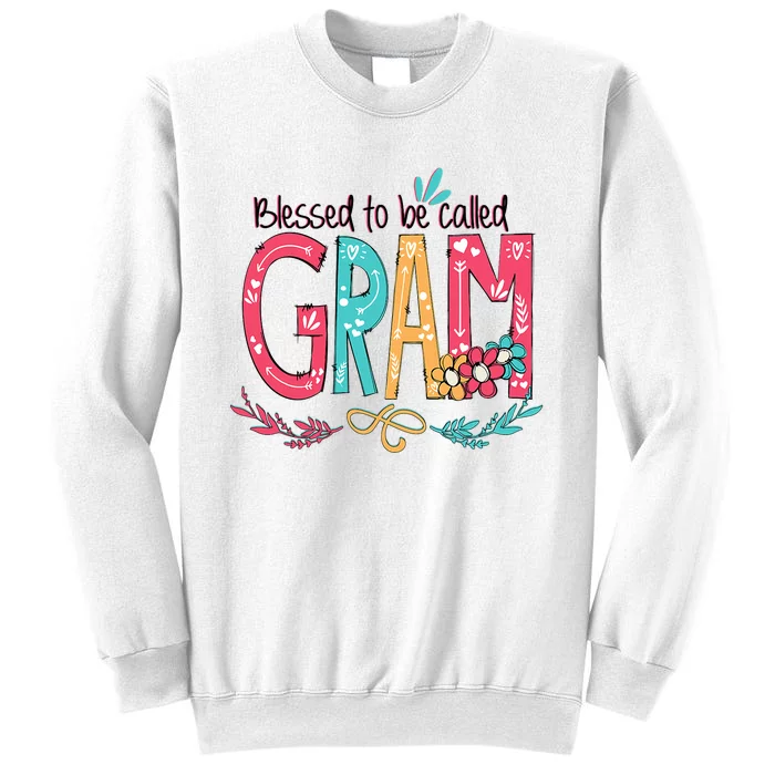 Blessed To Be Called Gram Colorful Grandma Sweatshirt