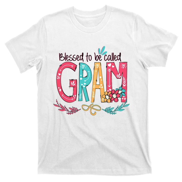 Blessed To Be Called Gram Colorful Grandma T-Shirt