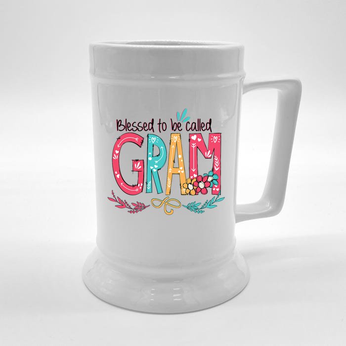 Blessed To Be Called Gram Colorful Grandma Front & Back Beer Stein