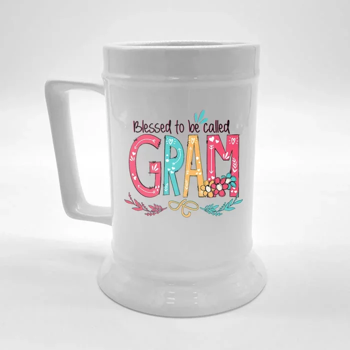 Blessed To Be Called Gram Colorful Grandma Front & Back Beer Stein