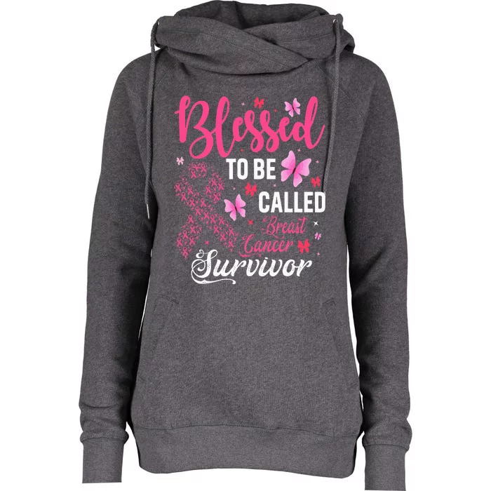 Blessed To Be Called Breast Cancer Survivor Womens Funnel Neck Pullover Hood