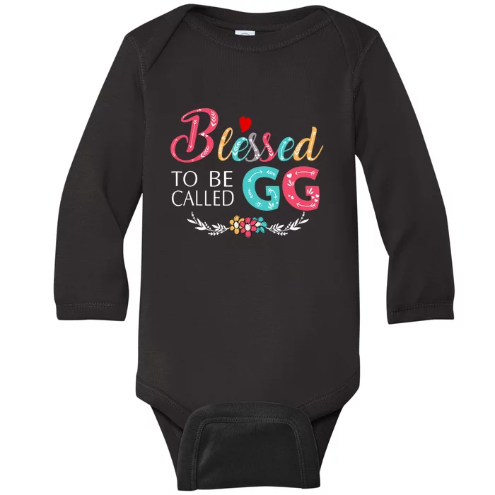 Blessed To Be Called Gg Colorful Art Baby Long Sleeve Bodysuit