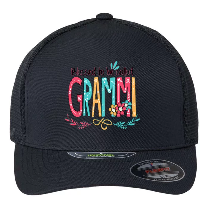 Blessed To Be Called Grammi Colorful Grandma Flexfit Unipanel Trucker Cap