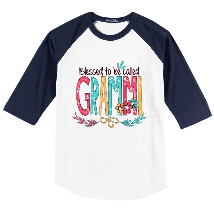 Blessed To Be Called Grammi Colorful Grandma Baseball Sleeve Shirt