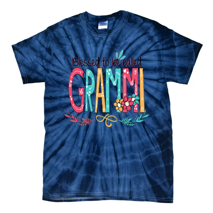 Blessed To Be Called Grammi Colorful Grandma Tie-Dye T-Shirt