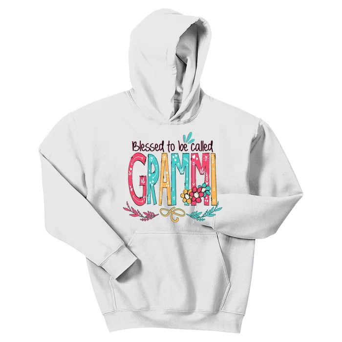 Blessed To Be Called Grammi Colorful Grandma Kids Hoodie