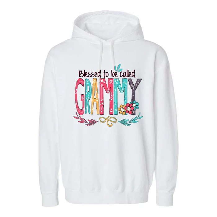 Blessed To Be Called Grammy Colorful Grandma Garment-Dyed Fleece Hoodie