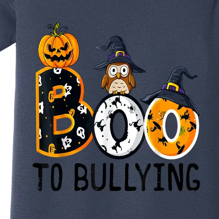 Boo To Bullying Orange Unity Day Anti Bullying Halloween Baby Bodysuit