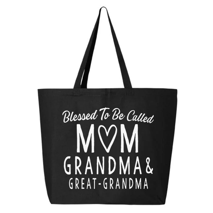 Blessed To Be Called Mom Grandma Great Grandma Funny Saying 25L Jumbo Tote