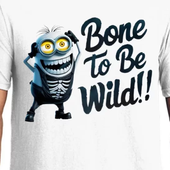 Bone To Be Wild Halloween Digital Minion Pajama Set