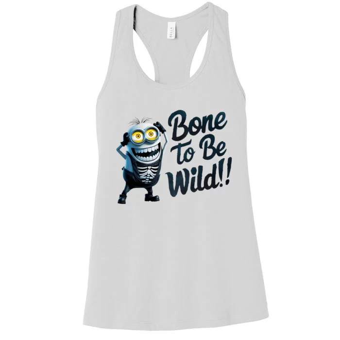 Bone To Be Wild Halloween Digital Minion Women's Racerback Tank