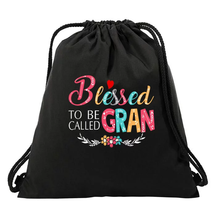 Blessed To Be Called Gran Colorful Art Drawstring Bag