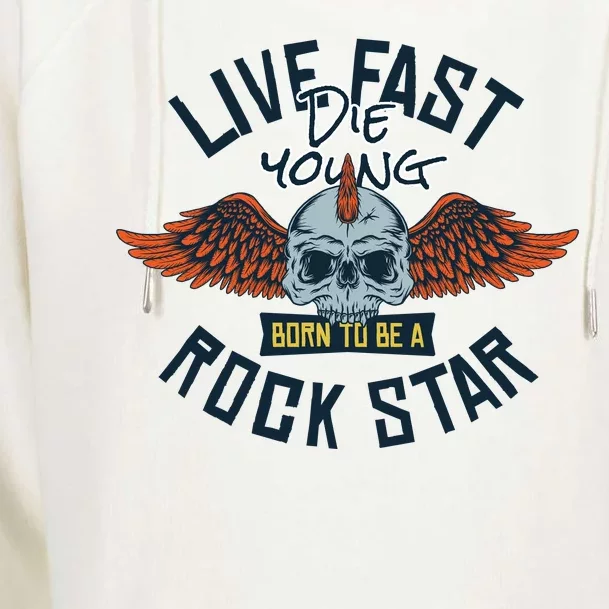 Born To Be Rock Star Womens Funnel Neck Pullover Hood