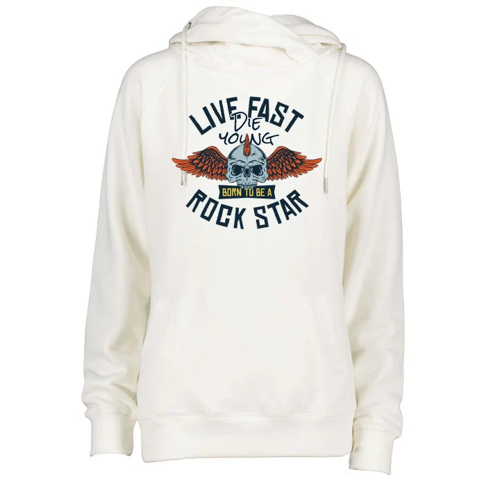 Born To Be Rock Star Womens Funnel Neck Pullover Hood