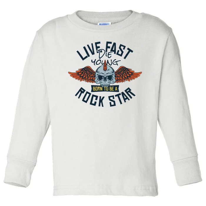 Born To Be Rock Star Toddler Long Sleeve Shirt